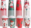 SIUQ 100 Pack 16 oz Christmas Disposable Coffee Cups with Lids, Thickened Christmas Paper Cups for Hot/Cold Beverage, Tea, Coffee, Hot Chocolate, Xmas Party Cups Ideal for Home, Cafes, Store, Holiday