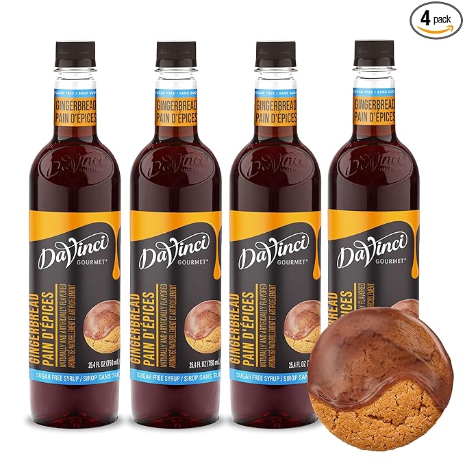 DaVinci Gourmet Sugar-Free Gingerbread Syrup, 25.4 Fluid Ounces (Pack of 4)