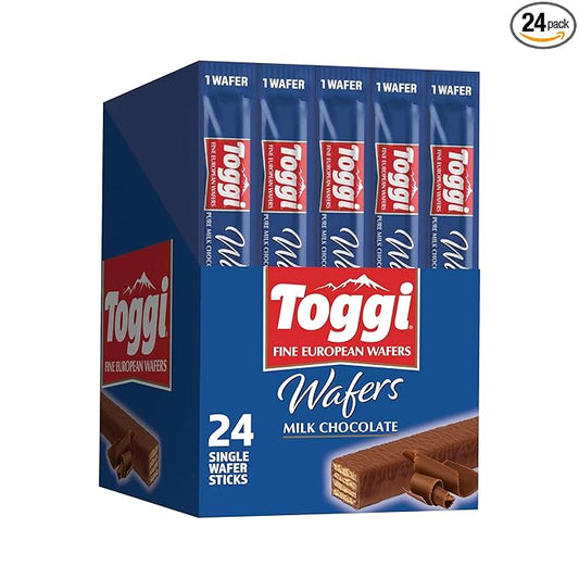 TOGGI Fine European Chocolate Wafers, Milk Chocolate (0.88 oz 24 Count)
