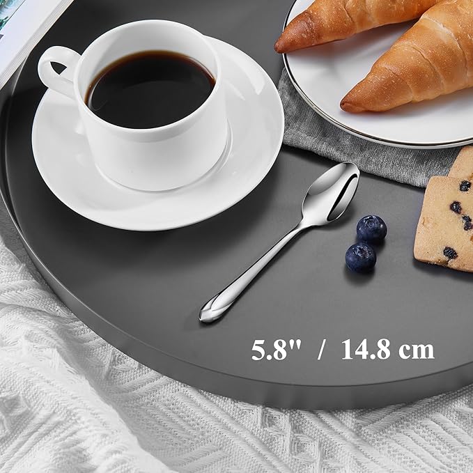 KEAWELL Premium Astra 4-Piece 5.8 inch Spoon Set – Mirror-Finished 18/10 Stainless Steel with Diamond-Faceted Handles Dishwasher Safe for Modern Dining (4, Small Spoons)