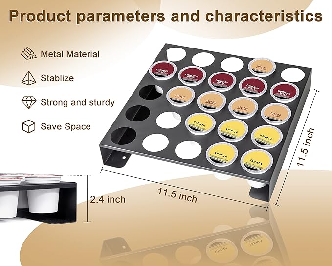 MyLifeUNIT K Cup Organizer Drawer Countertop Wall Mounted K Cup Holder, 50 Pod Capacity Coffee Pod Storage Holder for Coffee Station, Office and Kitchen, 2 Pack, Black (2 Pack)