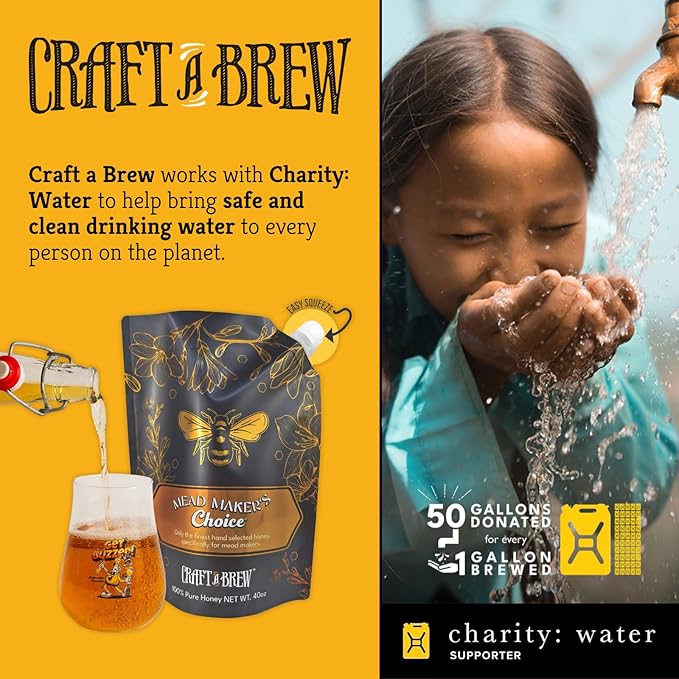 Craft A Brew - Mead Maker’s Choice - Spiced Mead Recipe Kit - Ingredients & Instructions for Mead Fermentation & Backsweetening – With Orange Blossom Honey - Makes 1 Gallon Still Mead