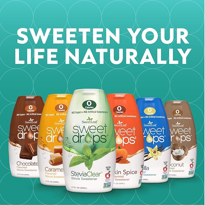 SweetLeaf Sweet Drops - Flavored Stevia Liquid Sweetener, Stevia Extract, Zero Calories, Gluten Free, Keto Friendly, Non GMO, Natural Flavor, Sugar Alternative - Variety Pack, 1.7 Fl Oz (Pack of 3)