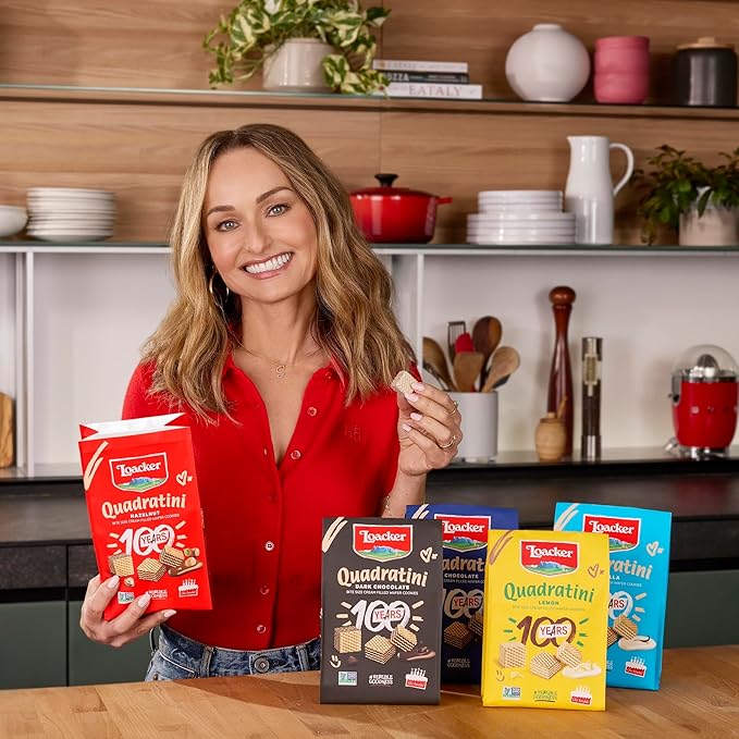 Loacker Quadratini Dark Chocolate Wafer Cookies LARGE - 30% Less Sugar - Premium Crispy Bite Size Wafers - NON-GMO - LARGE Pack of 6