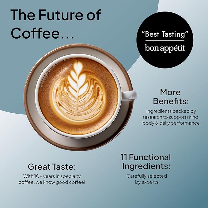 Atlas+ Coffee Superblend– Instant Mushroom Coffee with Lion’s Mane, Reishi, Cordyceps, Ashwagandha, Probiotics, Vitamin D3 & B12– for Energy, Focus, Immunity & Gut Health– 56 Servings (2 Bags)