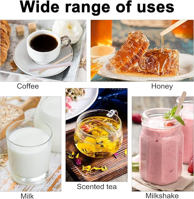 BLUE TOP Individually Paper Wrapped Wooden Coffee Stirrers 4.3 Inch Pack 500, Disposable Wood Sticks for Coffee/Tea/Hot Beverage/Hot Chocolate/Cold Drinks, Wood Blenders for Butter Sugar,Craft Stick