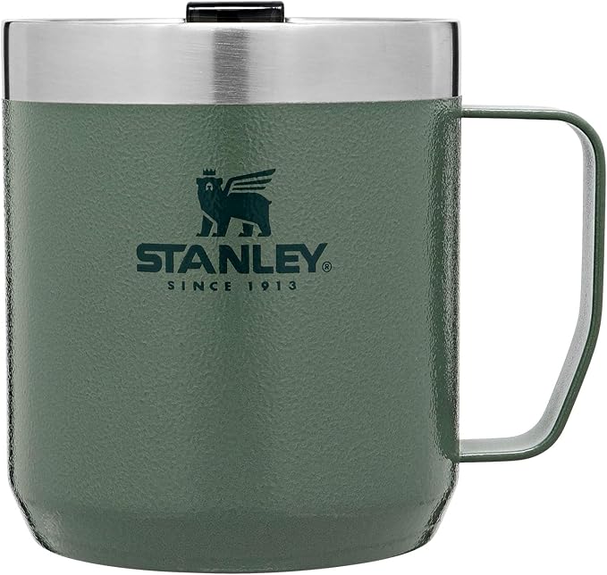 Stanley Stay-Hot Camp Mug 12 oz & 24 oz | Press Fit Drink Through Lid | Cup for Coffee, Tea and Drinks | Insulated Stainless Steel Coffee Mug | BPA-Free