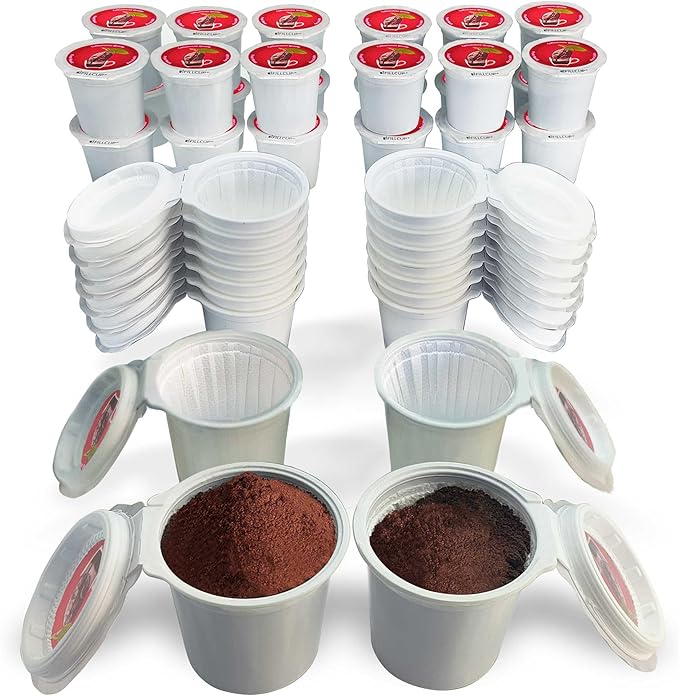 iFillCup Refillable K Cups - Hold 50% More Coffee for Richer Larger Brew, Universal K Cup Brewer Compatibility, Gold Medal Champion Sponsor, Reusable up to 5 Times | 42 Pack Red