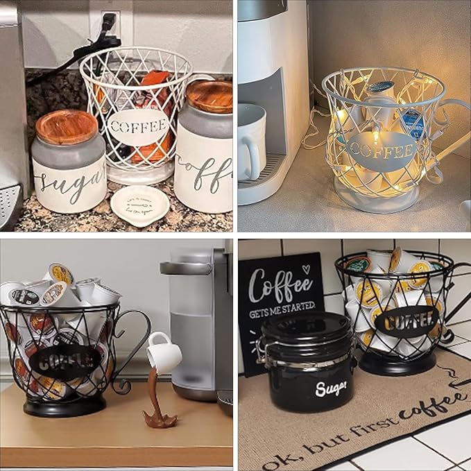 TreeLen White Medium Coffee Pod Capsule Storage Holder for 35 K Cups Capacity K Cup Holder K Cup Organizer