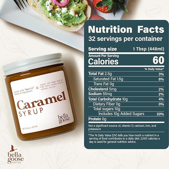 Bella Goose Coffee Syrup Trio – Vanilla Bean, Salted Caramel & Chai Tea (3 x 16oz) | Pure Cane Sugar Syrups for Lattes, Mochas & Desserts – Clean Ingredients, No Artificial Additives