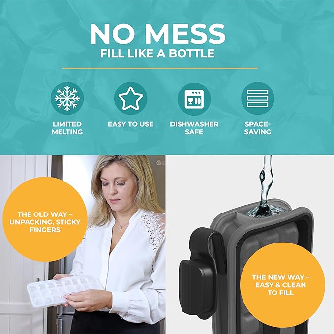 ICEBREAKER POP - 4 IN 1 - DISPENSER - MAKER - BIN - ICE PACK - Make And Serve Ice Without Ever Touching The Ice - The Sanitary Silicone Ice Tray for Freezer With Lid - Ice Cube Tray