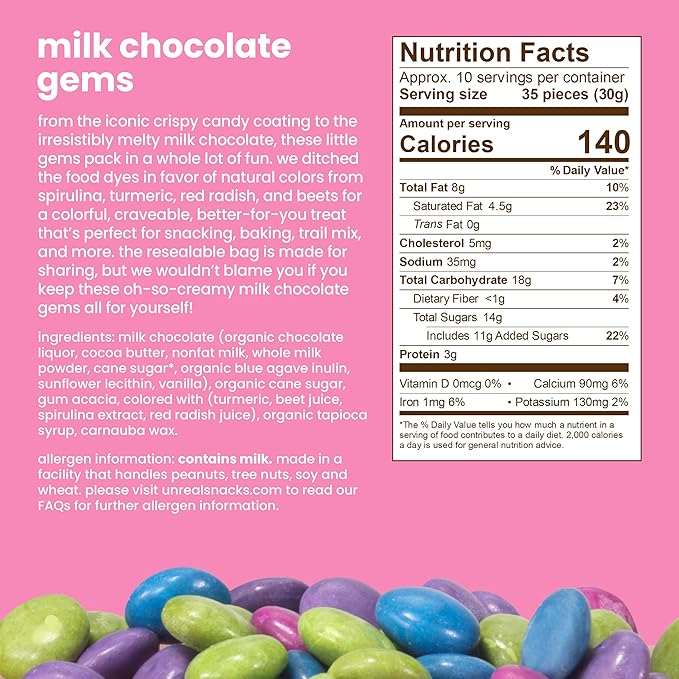 UNREAL Gems Variety Pack | Value Size Bags | Less Sugar, Fair Trade, Non-GMO Ingredients with no Corn Syrup or Sugar Alcohols, No Soy