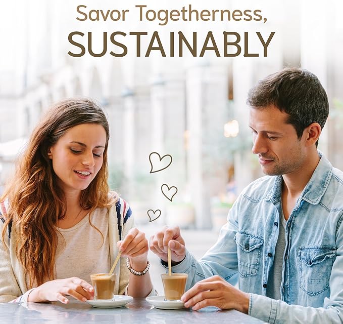 1000 Pack 5.5 Inch Natural Wood Coffee Stir Sticks Individually Wrapped - Wooden Disposable Coffee Stirrers also for Tea, Cocktails & Beverages - Eco-Friendly Stirring Sticks