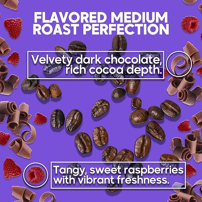 Sarasota Coffee Whole Bean Chocolate Raspberry | Medium Roast Gourmet Flavored Coffee Beans | Low Acid, Mold Free, Specialty Grade Bulk Coffee Beans | 5lb (80 oz)