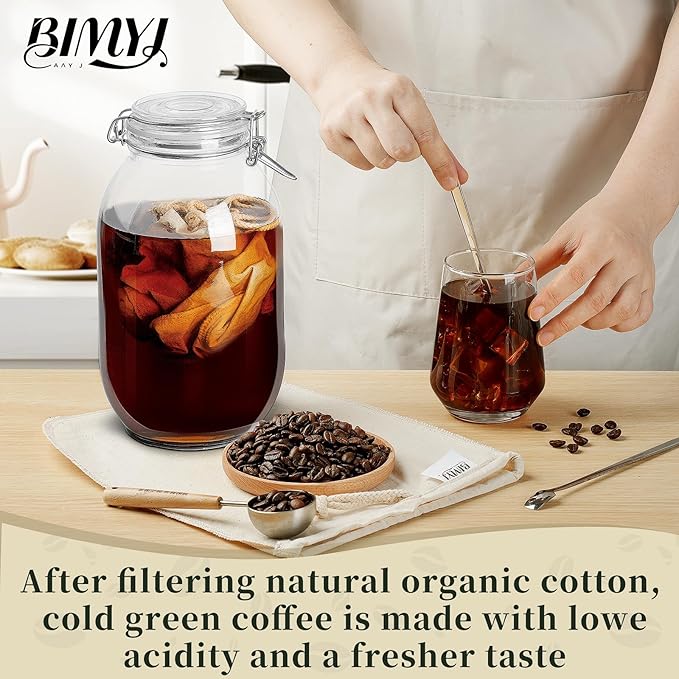 Reusable Cold Brew Bags & Cold Brew Coffee Bags Reusable - for Toddy Systems | 100% Natural Organic Cotton Cold Brew Filter Bags 2-Pack + 2 Bonus 304 Silver Spoons