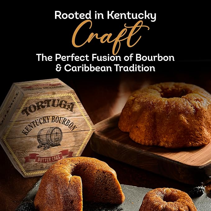 TORTUGA Kentucky Bourbon Butter Cake - 4 Oz. - 2 Pack - The Perfect Premium Gourmet Gift for Stocking Stuffers, Gift Baskets, and Christmas Gifts - Great Cakes for Delivery