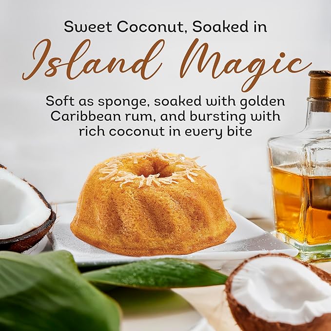 TORTUGA Caribbean Coconut Rum Cake - 32 oz Rum Cake - The Perfect Premium Gourmet Gift for Gift Baskets, Parties, Holidays, and Birthdays