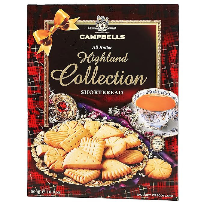 Campbells Shortbread All-Butter Highland Collection Cookies Assortment 10.58 Oz (Pack of 3) - Scottish Shortbread Cookies from Scotland, Assorted Gift Box, British Tea Biscuits, Scottish Snacks