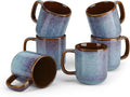 vancasso Coffee Mugs Set of 6, 12 Oz Ceramic Coffee Cups with Handle, Ceramic Unique Glaze Coffee Cup for Cappuccino, Latte, Tea, Cocoa, Dishwasher & Microwave Safe Gift Sets, Blue, Series ONION