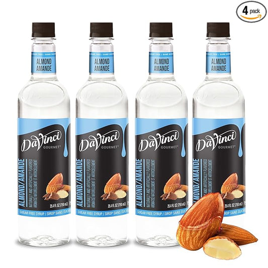 DaVinci Gourmet Sugar-Free Almond Syrup, 25.4 Fluid Ounces (Pack of 4)