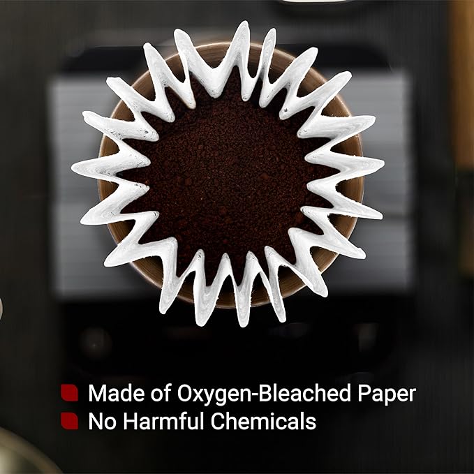 IMPRESA 100-Pack Pour-Over Coffee Filter Set for Fellow Stagg XF & White Tall Coffee Dripper – Flat Bottom Design