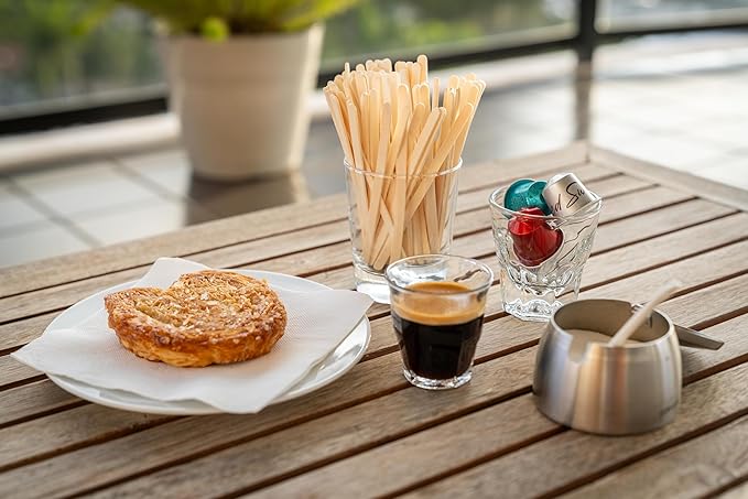 5.5 Inch Wooden Coffee Stirrers, 500 Count, Disposable & Compostable Wood Coffee Stick Stirrers | Eco-Friendly, Sustainable, Organic, Biodegradable, Vegan-Friendly Coffee Station Supplies