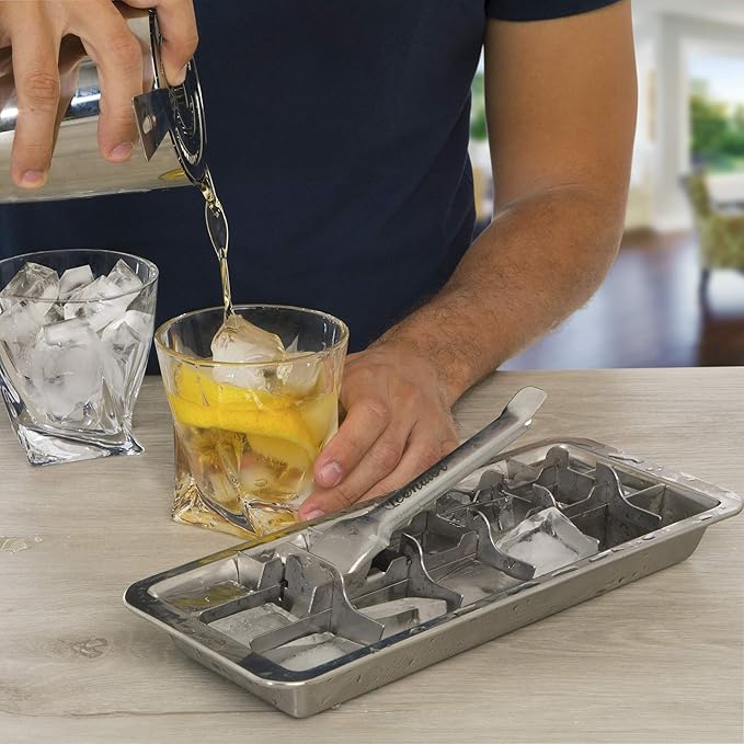 Easy Removal Metal Ice Trays with Handle - Stainless Steel Ice Cube Maker and Tray, 18 Slot Mold - BPA-Free, Food-Grade Freezer Molds for Baby Food, Juice, Popsicles (1 Pack)