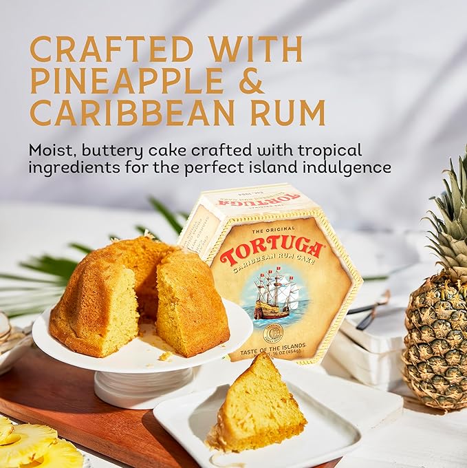 TORTUGA Caribbean Pineapple Rum Cake - 32 oz Rum Cake - The Perfect Premium Gourmet Gift for Gift Baskets, Parties, Holidays, and Birthdays - Great Cakes for Delivery
