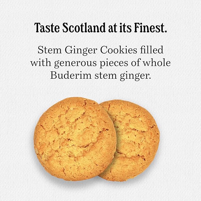 Walker's Shortbread Stem Ginger Biscuits, Scottish Cookies, 5.3 Oz (Pack of 6)