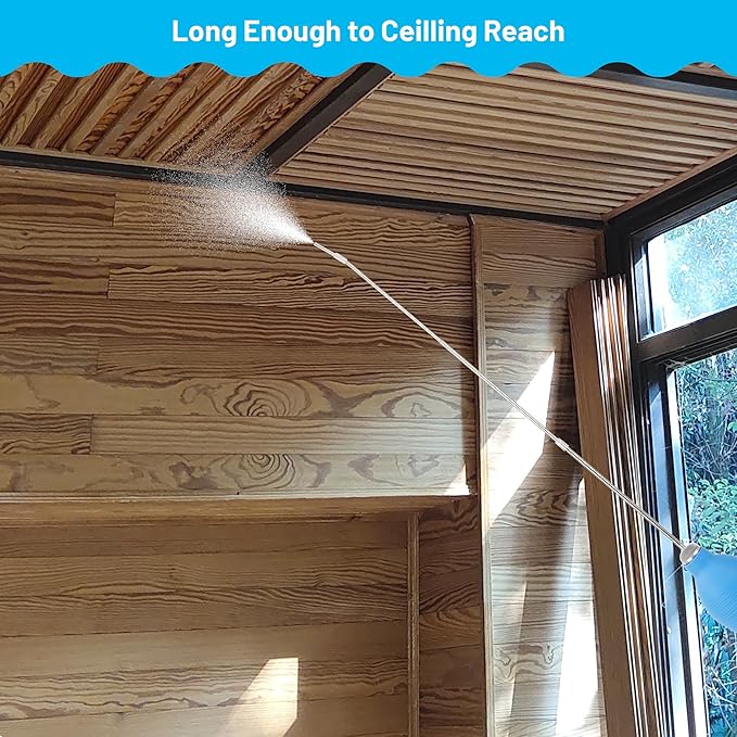 Diatomaceous Earth Powder Duster, Garden Bulb Duster Applicator, Puffer Dispenser Spreader with Long Metal Tube, Spray Bottle for Organic Gardening Agricultural Supply, Blue