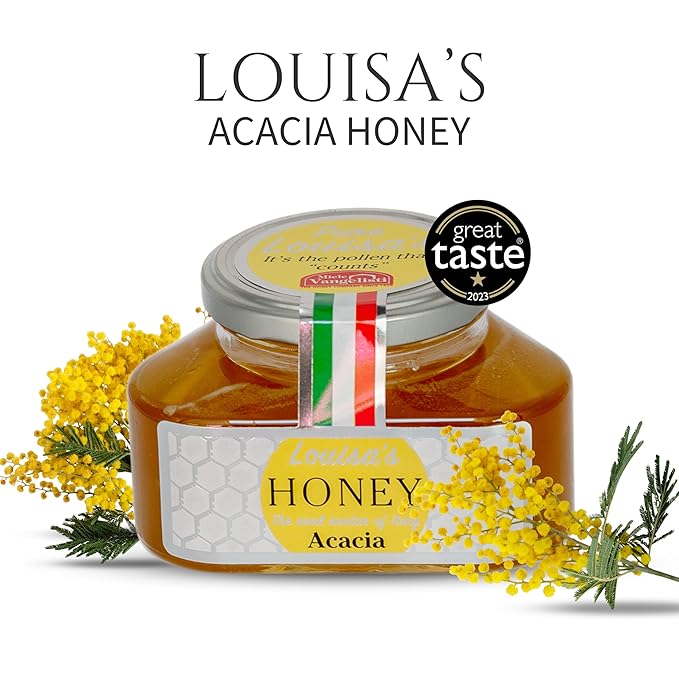 Louisa's Acacia Honey | Multi-Award-Winning Italian Raw & Pure Honey | Acacia Blossom Honey | GMO, Gluten & Allergen Free | Immune Boosting | 350g