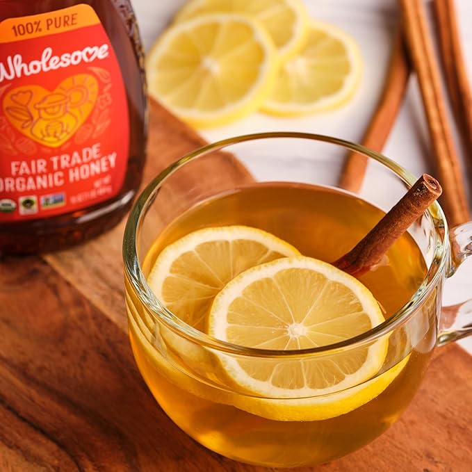 Wholesome Sweeteners 16-Ounce Organic Honey Bottle, 100% Pure, Fair Trade Certified, Non GMO Project Verified & Gluten Free, 6 Pack