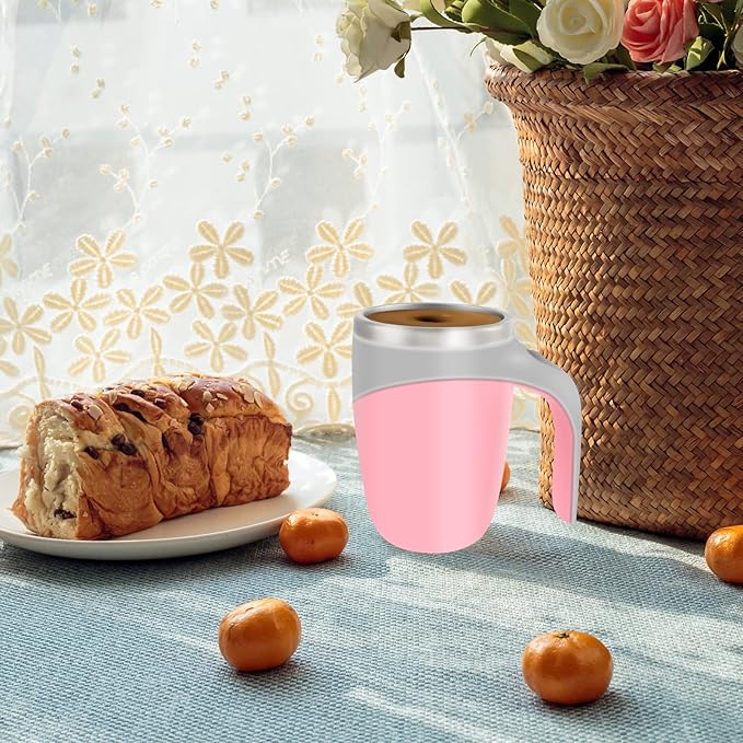 Automatic Magnetic Stirring Coffee Mug, Rotating Home Office Travel Mixing Cup，Funny Electric Stainless Steel Self Mixing Coffee Tumbler, Suitable for Coffee, Milk, Cocoa and Other Beverages