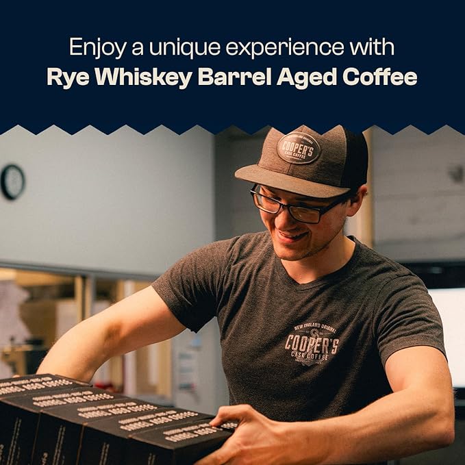 Rye Whiskey Barrel Aged Coffee, Single Origin Ethiopian Coffee Raw Beans Aged in Rye Whiskey Casks, Freshly Roasted, Battle Cry Whiskey, 2lb Bags, Whole Beans