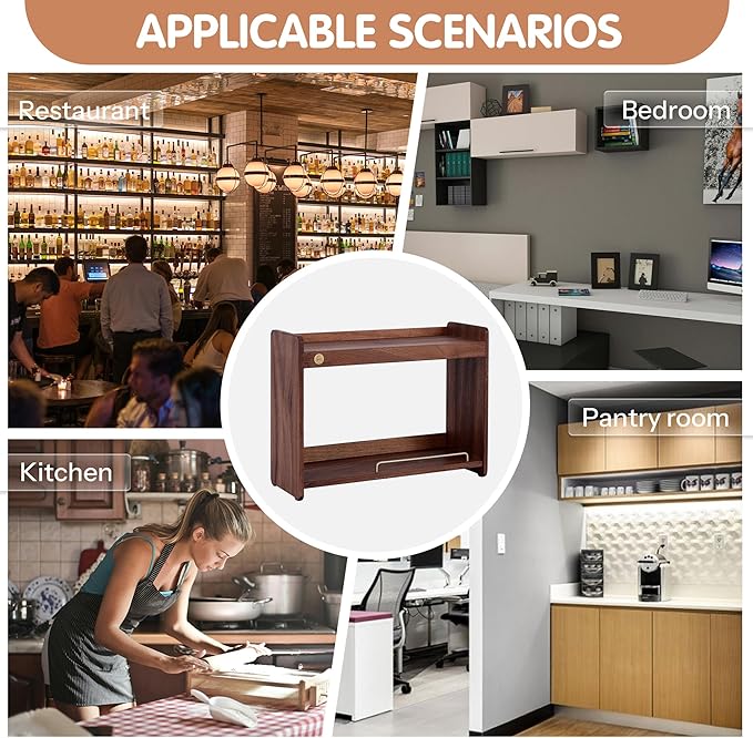 Coffee Mug Holder Wooden Cup Rack Mug Display Shelf Coffee Cup Holder for Countertop With 4 Mug Cups 2 Tier Wood Coffee Mugs Holder for Kitchen Coffee Cup Storage