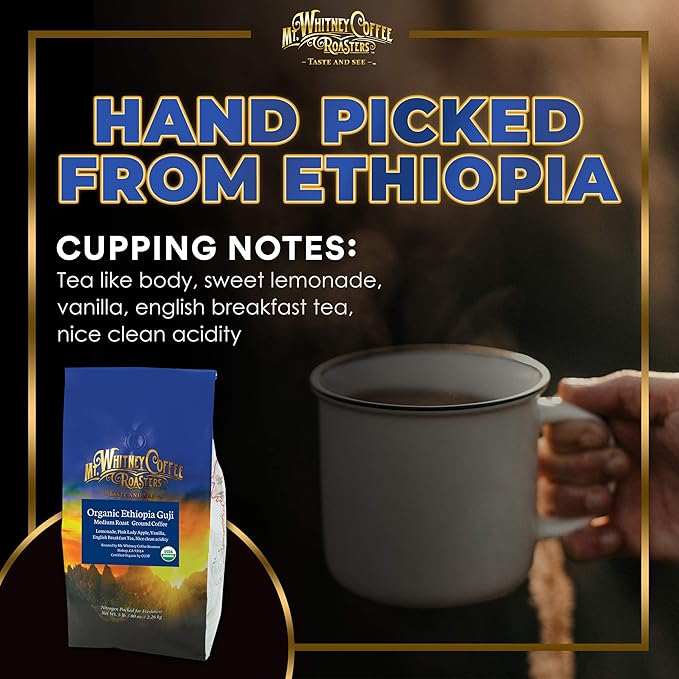 Mt. Whitney Organic Ethiopia Guji Coffee (Ground, 5 Lb)