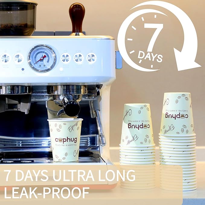 Cuphug 300 Pack 8 oz Coffee Cups with Lids, To Go Paper Cups with Sleeves and Stirring Sticks, Insulated Disposable Coffee Cups for Hot/Cold Drinks