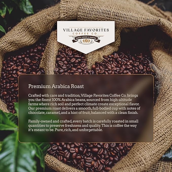 Village Favorites Flavored Coffee – Low Acid, Mold-Free, 100% Arabica, Slow Roasted Medium Roast, Smooth & Stomach Friendly, Ground, 1LB Bag (16oz)- Kosher (16oz, Cinnamon Hazelnut Crème)