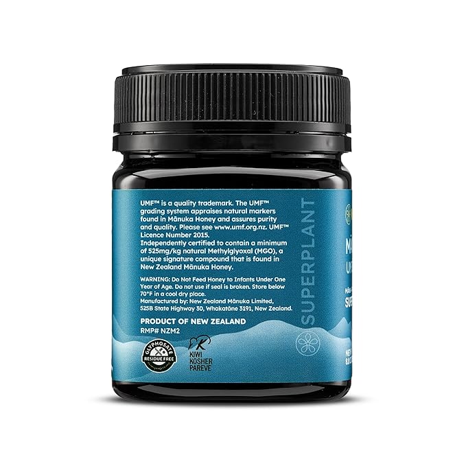 Melora Raw Manuka Honey from New Zealand | UMF 15+ | MGO 525+ | 8.8 Oz Jar | Safe for Skin Care | Edible & Healthy Sugar Alternative | Traceable from Hive to Hand Manuka Honey
