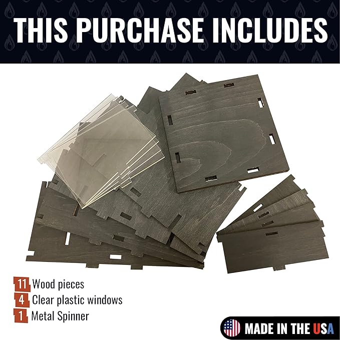 Rotating Greeting Card Display Stand, 1 Tier Wooden Organizer, 4-Sided Display Rack 360 Degree Spinning Multi-Pocket Display for Coasters, Stickers, Retail, Showcase, Tradeshow, 12.5”H (Ebony)