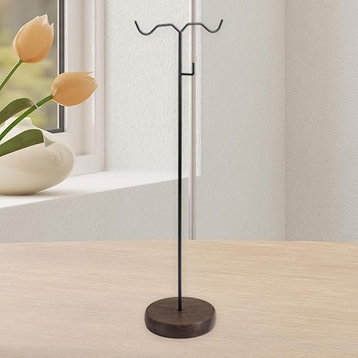 Bag Display Stand Metal Handbag Stand with 3 Hooks 4.13x4.13x17.32 inch for Commercial Home Countertop Retail Mall