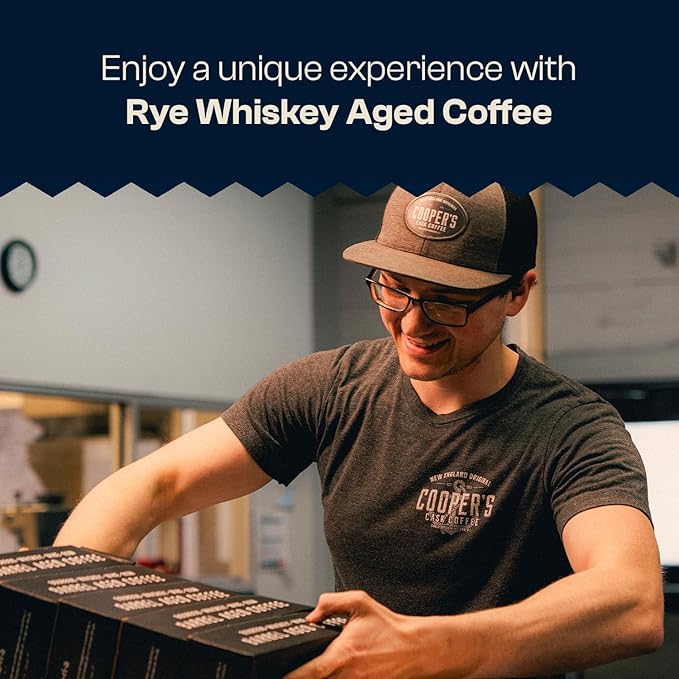Rye Whiskey Barrel Aged Coffee, Single Origin Ethiopian Coffee Raw Beans Aged in Rye Whiskey Casks, Freshly Roasted, Battle Cry Whiskey, 5lb Bags, Whole Beans