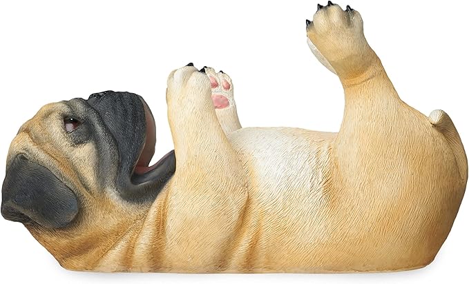 True Pug Polyresin Wine Bottle Holder - Table Top and Counter Wine Rack, Set of 1, Animal Home Decor, Brown, Holds 1 Standard Wine Bottle
