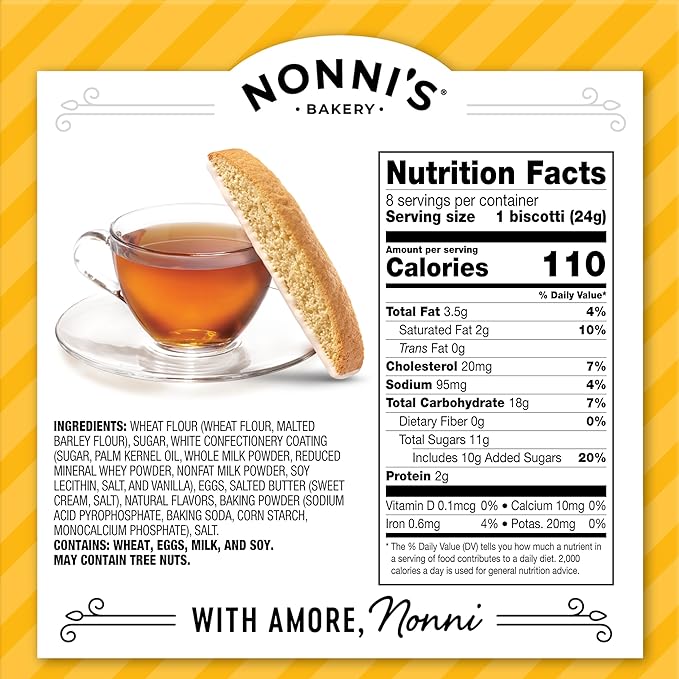 Nonni's Individually Wrapped Biscotti Italian Cookies in 4 Variety Packs - Originali, Limone, Turtle Pecan and Cinnamon Coffee Cake Made with Real Wholesome Ingredients