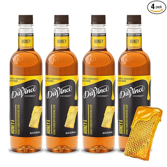 DaVinci Gourmet Honey Syrup, 25.4 Fluid Ounces (Pack of 4)