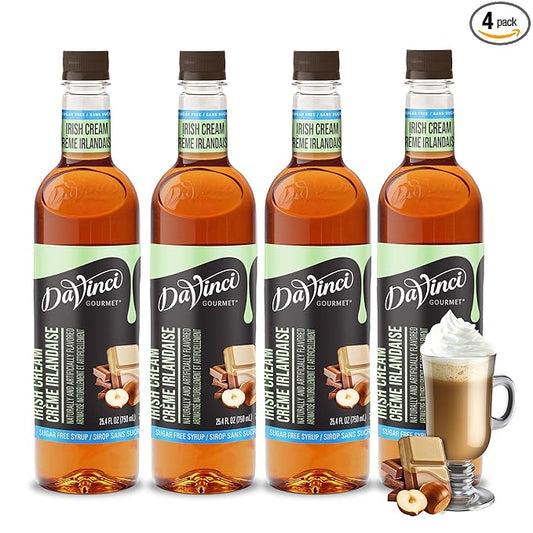 DaVinci Gourmet Sugar-Free Irish Cream Syrup, 25.4 Fluid Ounces (Pack of 4)