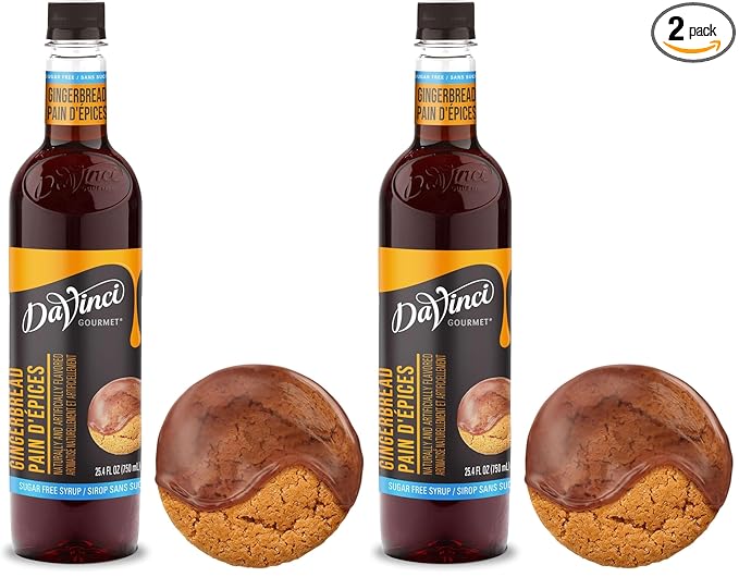 DaVinci Gourmet Sugar-Free Gingerbread Syrup, 25.4 Fluid Ounce (Pack of 2)