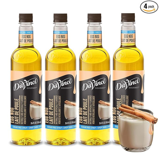 DaVinci Gourmet Sugar-Free Egg Nog Syrup, 25.4 Fluid Ounces (Pack of 4)