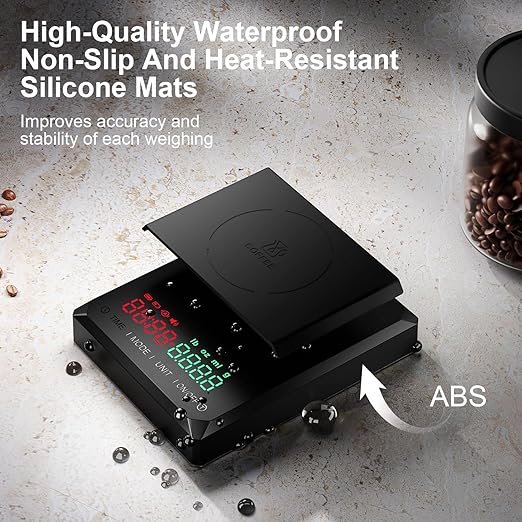 Mini Coffee Scale with Timer, Rechargeable Espresso Scale 2kg/0.1g, for Espresso and Pour-Over Coffee, Portable Coffee Beans Scale with 3 Modes