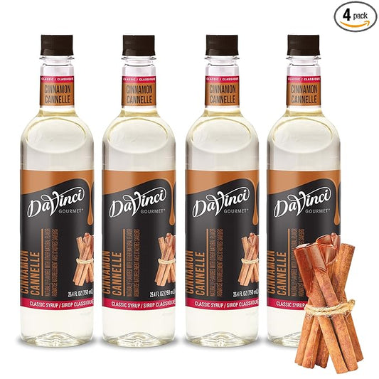 DaVinci Gourmet Classic Cinnamon Syrup, 25.4 Fluid Ounces (Pack of 4)